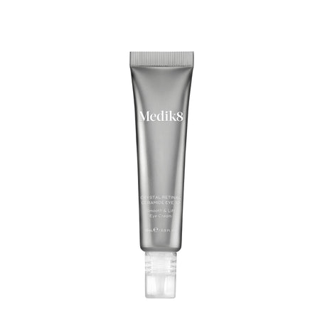 Medik8 eye cream tube on a white background