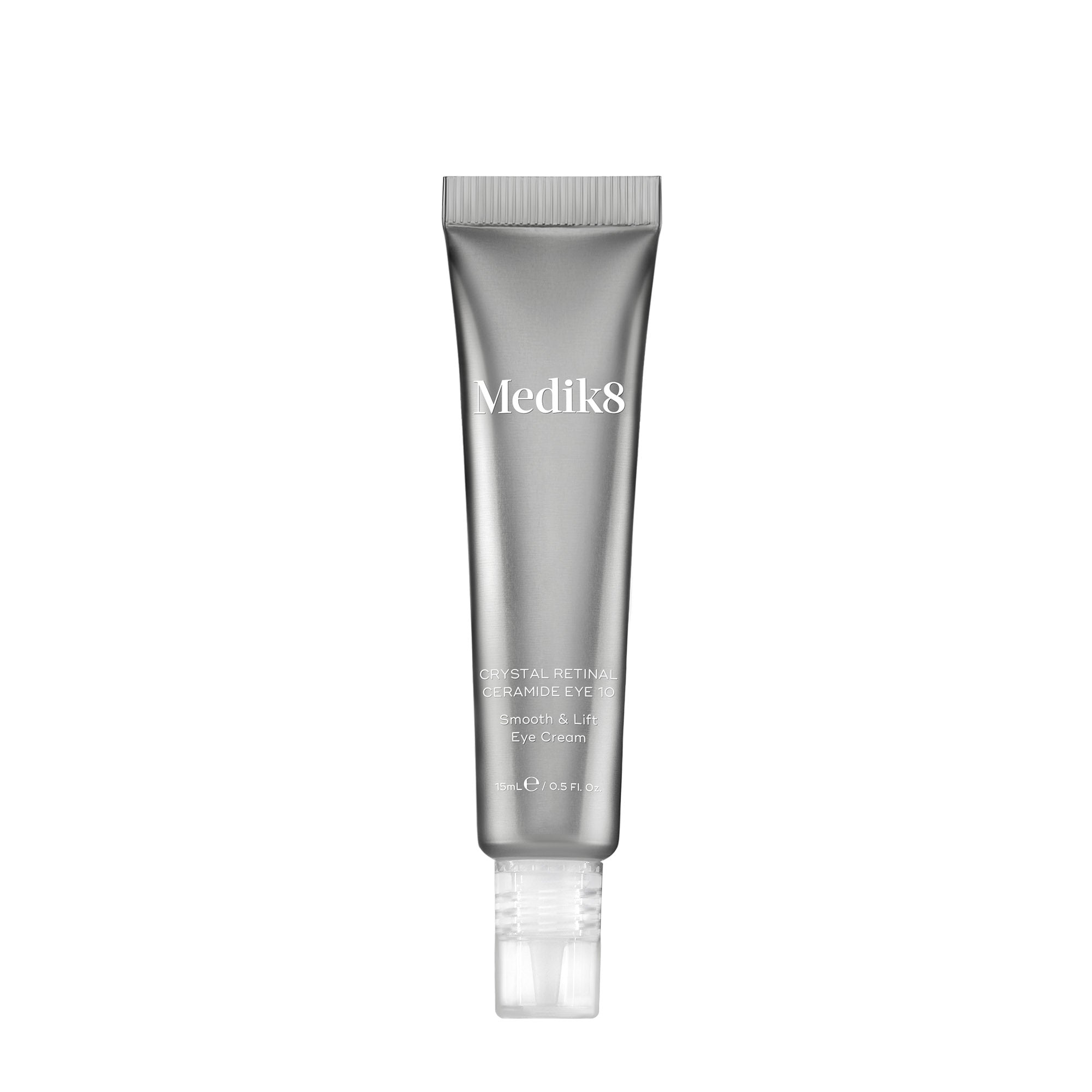 Medik8 eye cream tube on a white background