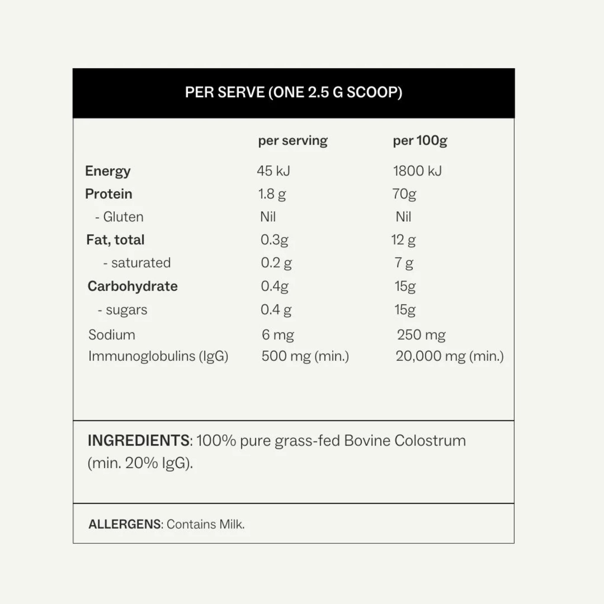 Pure Colostrum 75g