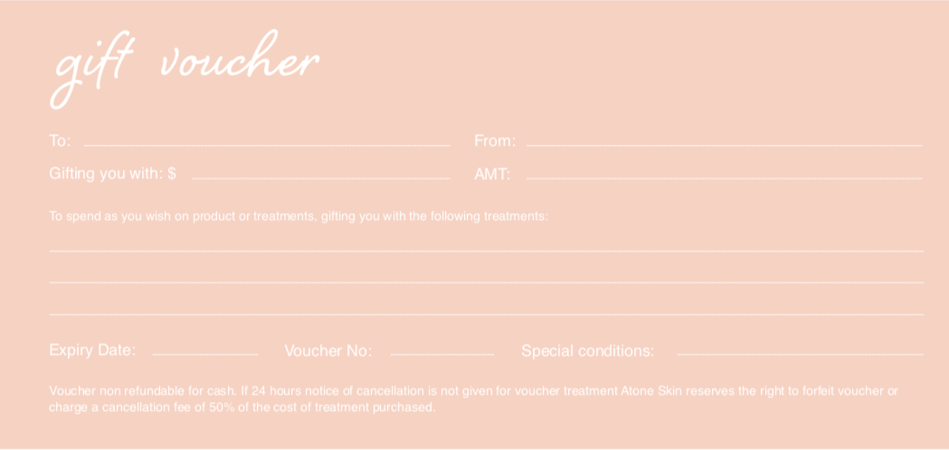 Atone Skin Clinic and Store Gift Voucher